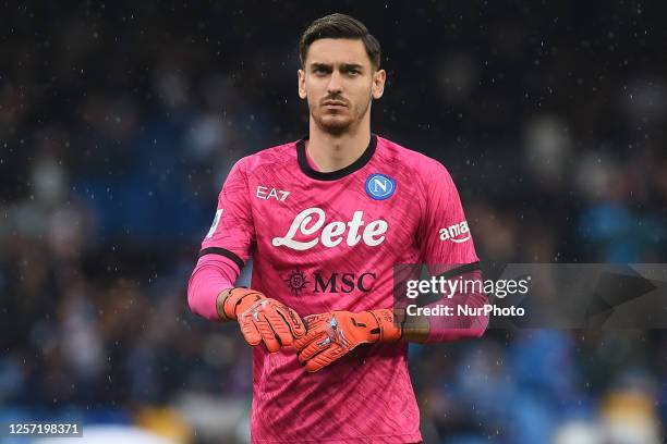 Alex Meret of SSC Napoli during the Serie A TIM match between SSC Napoli and FC Internazionale at Stadio Diego Armando Maradona Naples Italy on 21...