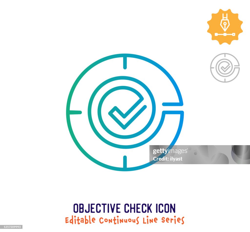 Objective Check Continuous Line Editable Stroke Line