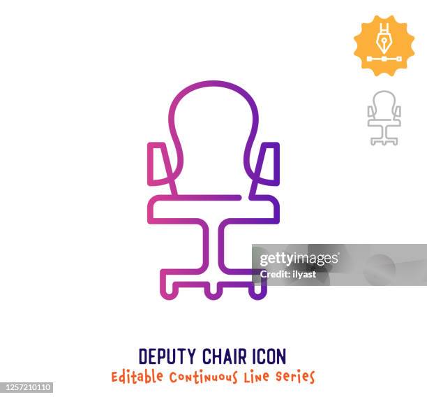 stellvertretender stuhl continuous line editable stroke line - office chair stock-grafiken, -clipart, -cartoons und -symbole