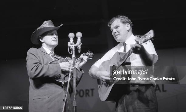 Bill Monroe and Doc Watson at Newport Folk Festival, 26th July 1963.
