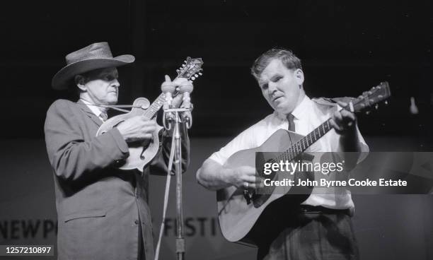 Bill Monroe and Doc Watson at Newport Folk Festival, 26th July 1963.