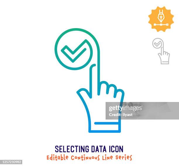 selecting data continuous line editable stroke line - social media logos eps stock illustrations