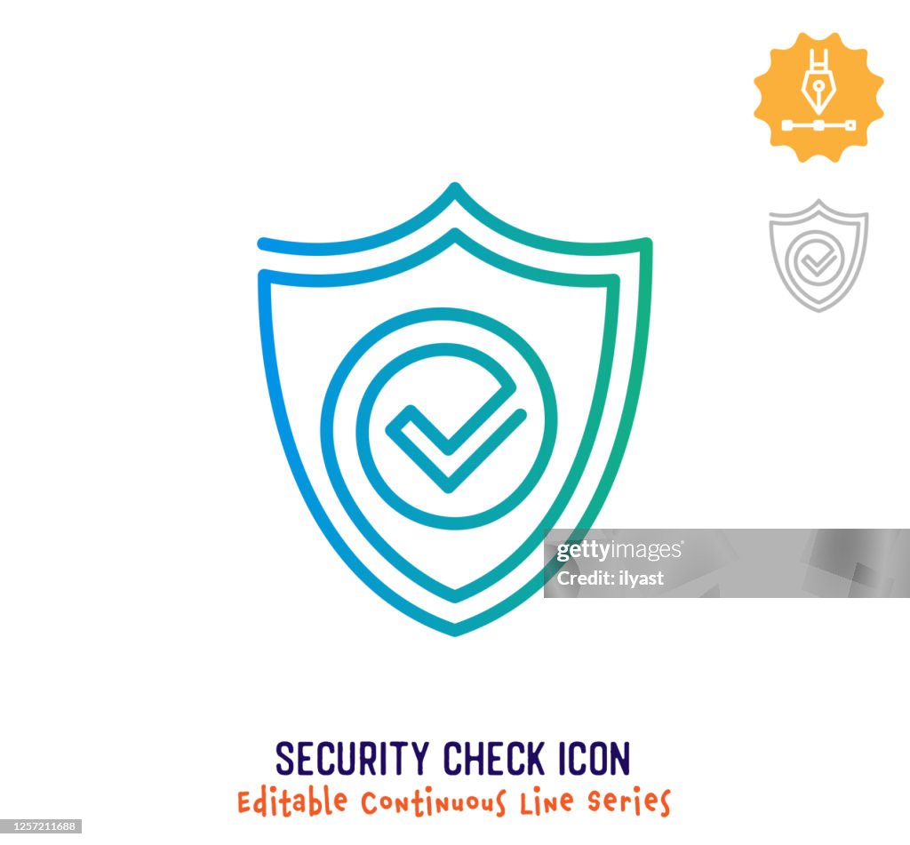 Security Check Continuous Line Editable Stroke Line