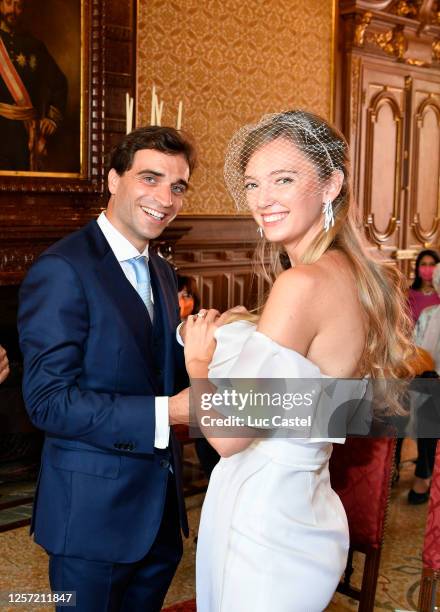 Civil Marriage of Eleonore of Habsburg and Jerome d'Ambrosio on July 20, 2020 in Monaco, Monaco. Eleonore von Habsburg and Jerome d'Ambrosio have...