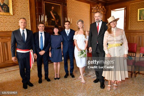 Mayor of Monaco Georges Marsan, Henri d'Ambrosio, Giselle d'Ambrosio, Jerome d'Ambrosio, Eleonore of Habsburg, Karl of Habsburg and Francesca...