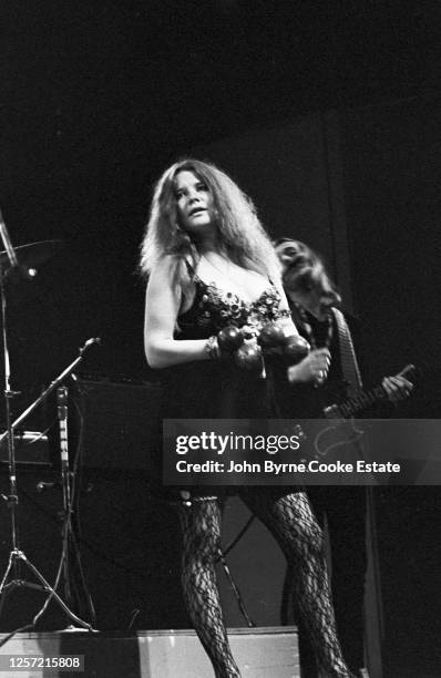 American band Big Brother and the Holding Company performing live with Janis Joplin at Newport Folk Festival, US, 27th July 1968.