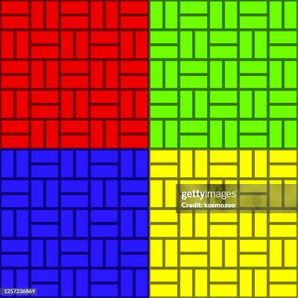 seamless multicolored geometric texture - building mural stock illustrations