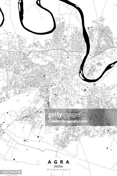 agra, india vector map - amsterdam map stock illustrations
