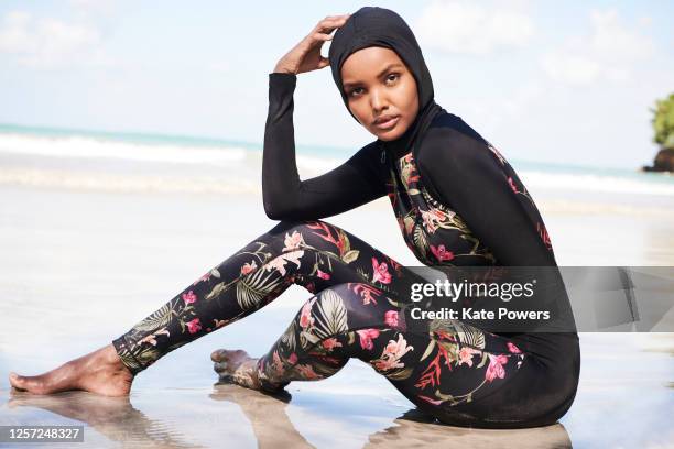 Swimsuit Issue 2020: Model Halima Aden poses for the 2020 Sports Illustrated swimsuit issue on February 4, 2020 in the Dominican Republic. CREDIT...