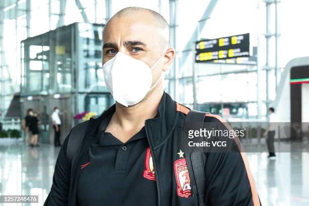 Head coach Fabio Cannavaro of Guangzhou Evergrande F.C. Arrives at Baiyun International Airport on July 20, 2020 in Guangzhou, Guangdong Province of...