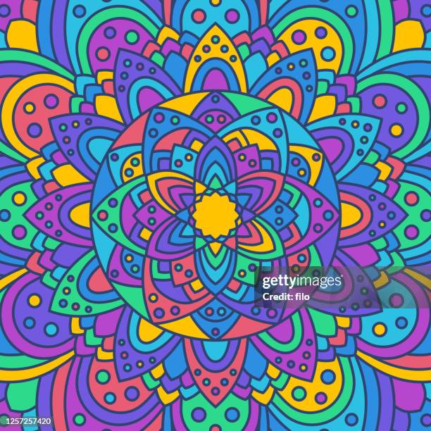 abstract mandala background - multi colored background stock illustrations