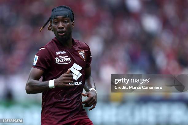 Yann Karamoh of Torino Fc looks on during the Serie A football match between Torino Fc and Acf Fiorentina. The match ends in a tie 1-1.