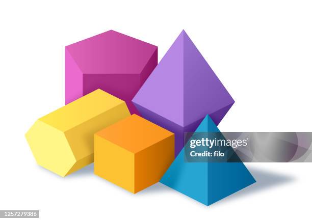 ilustraciones, imágenes clip art, dibujos animados e iconos de stock de grupo de objetos 3d - prisma