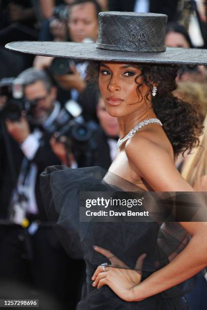 Cindy Bruna attends the "Club Zero" red carpet during the 76th Annual Cannes Film Festival at Palais des Festivals on May 22, 2023 in Cannes, France.