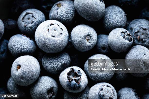 frozen blueberries - frozen food stock pictures, royalty-free photos & images