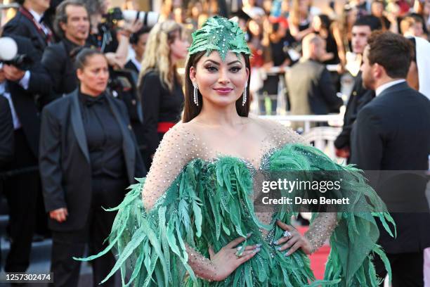 Urvashi Rautela attends the "Club Zero" red carpet during the 76th Annual Cannes Film Festival at Palais des Festivals on May 22, 2023 in Cannes,...
