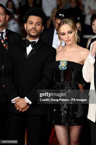 Abel Makkonen Tesfaye aka The Weeknd and Lily-Rose Depp attending the premiere for The Idol during the 76th Cannes Film Festival in Cannes, France....