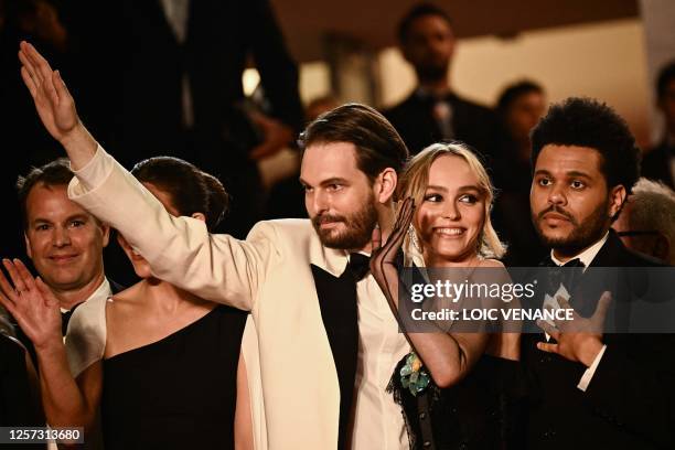 Producer Reza Fahim, US producer Ashley Levinson, US director Sam Levinson, French-US actress Lily-Rose Depp and Canadian singer Abel Makkonen...