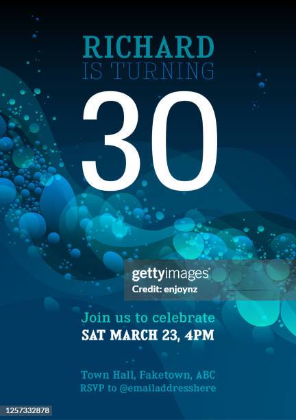 stockillustraties, clipart, cartoons en iconen met uitnodiging voor 30ste verjaardag - 30th birthday