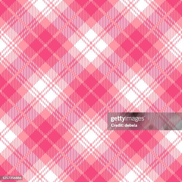 illustrazioni stock, clip art, cartoni animati e icone di tendenza di motivo tessile a plaid tartan scozzese rosa - cultura scozzese