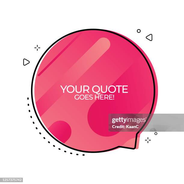 vector quote template trendy style stock illustration - bubble font stock illustrations