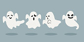Set of halloween ghosts  vector illustration