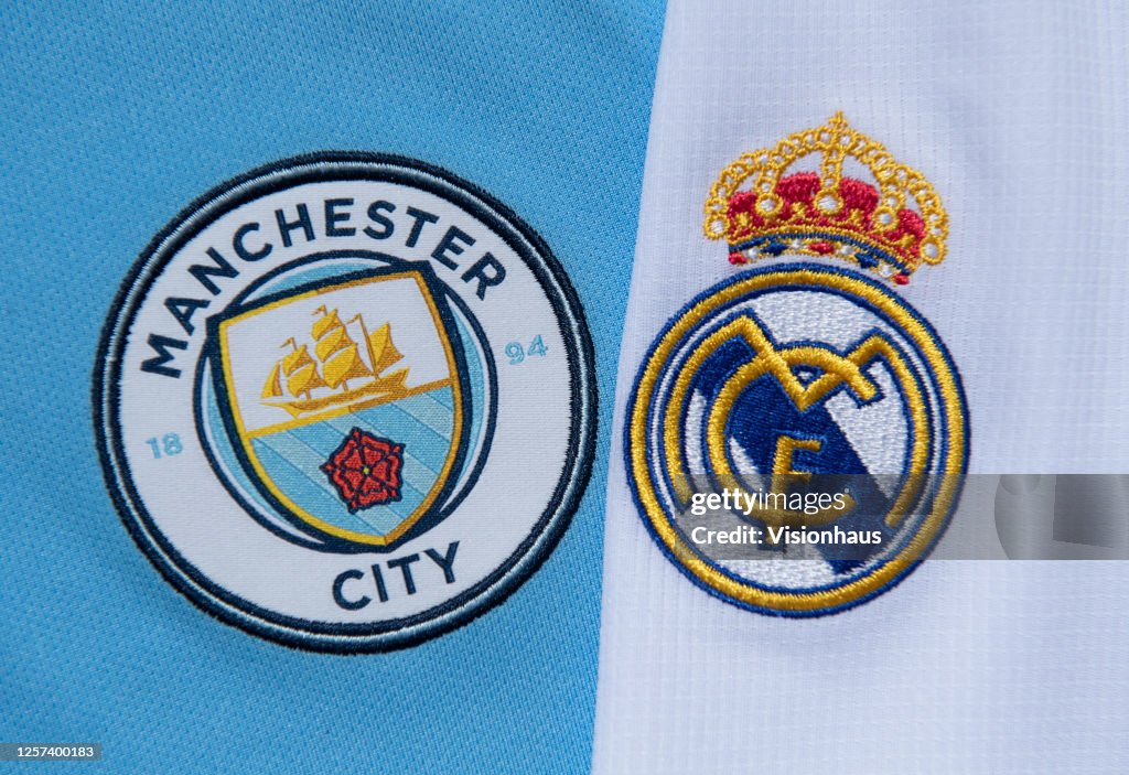 The Real Madrid and Manchester City Club Badges