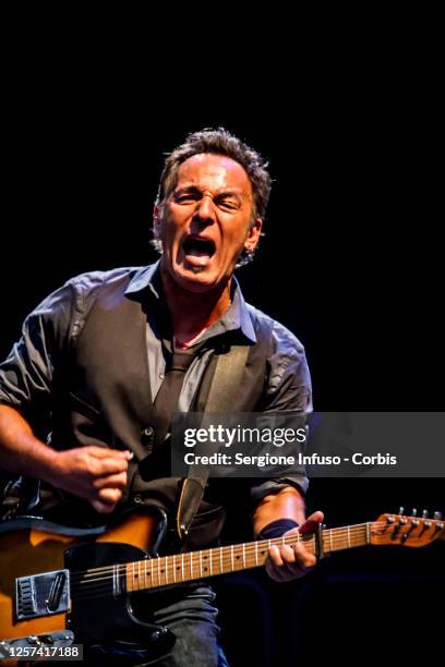 Bruce Springsteen performs at Stadio San Siro on June 07, 2012 in Milan, Italy.