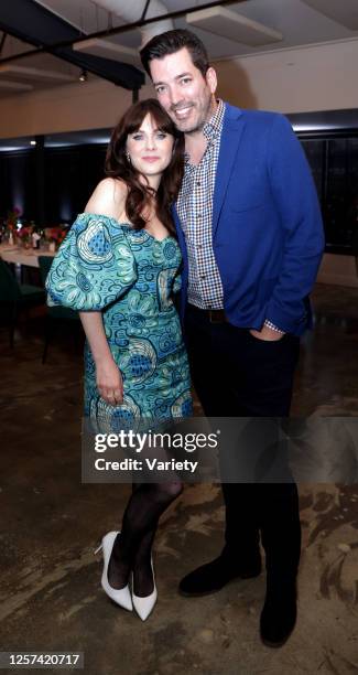 Zooey Deschanel and Jonathan Scott at the premiere of "What Am I Eating" held at Casita Hollywood on May 22, 2023 in Los Angeles, California.