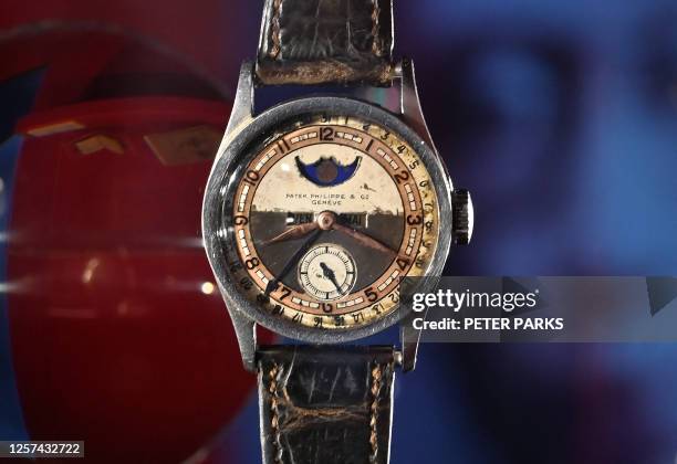 The Patek Philippe Ref 96 Quantieme Lune timepiece once owned by Aisin-Gioro Puyi, the Chinese Qing dynasty's last emperor , is seen on display in...