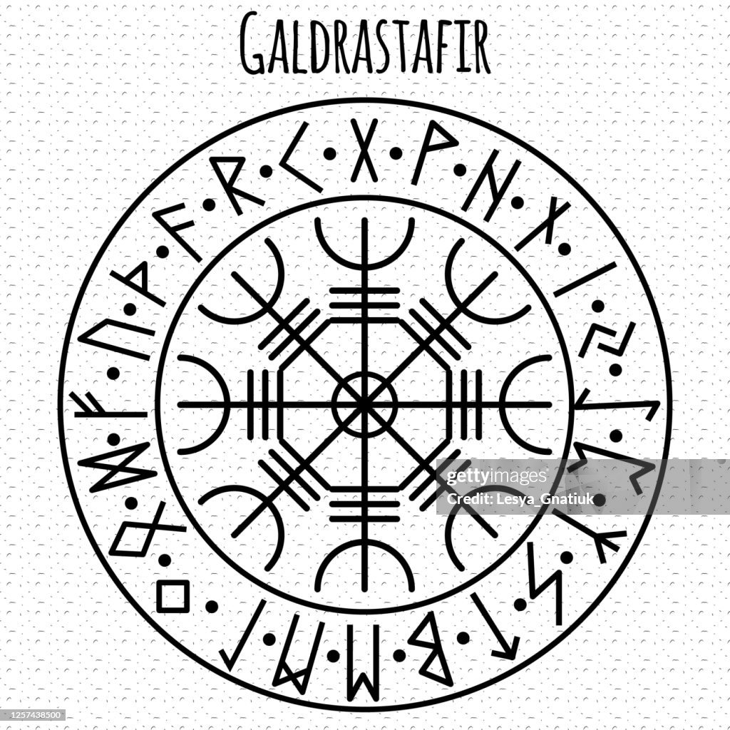 Icelandic Runes Magic Galdrasta R Magic Navigation Compass Of Ancient Icelandic Vikings With ...