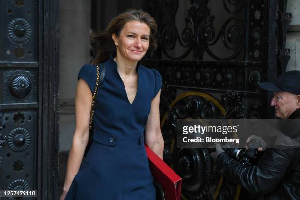 Lucy Frazer, UK culture secretary, arrives for a weekly meeting of cabinet ministers at 10 Downing Street in London, UK, on Tuesday, May 23, 2023....