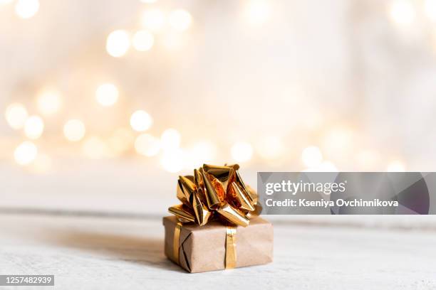 christmas gift and christmas ornaments - celebration gold stock pictures, royalty-free photos & images