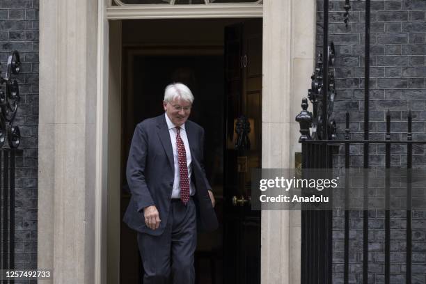 Minister for Development in the Foreign Office, Andrew Mitchell leaves 10 Downing Street after attending the weekly Cabinet meeting in London, United...