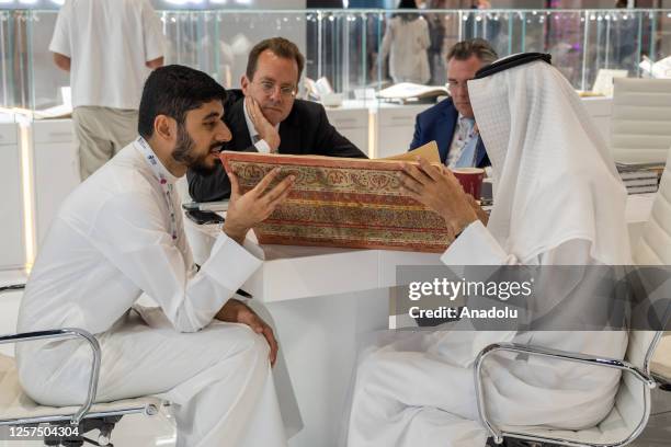 View of 32nd Abu Dhabi International Book Fair at Abu Dhabi National Exhibition Centre in Abu Dhabi, United Arab Emirates on May 22, 2023.