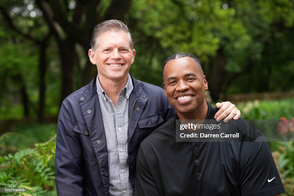 Former NBA player Jason Collins and Brunson Green pose for a portrait ...
