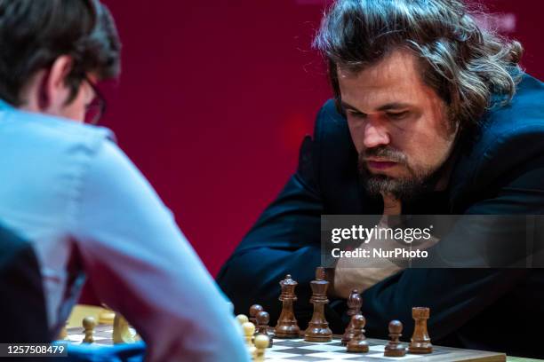 Magnus Carlsen during Superbet Rapid &amp; Blitz Poland 2023 Chess Tournament Day 3 ,in Warsaw, Poland, on May 23, 2023 NO SALES POLAND