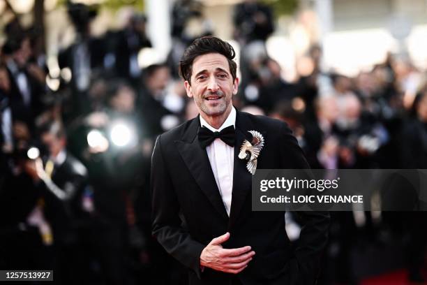 Actor Adrien Brody arrives for the screening of the film "Asteroid City" during the 76th edition of the Cannes Film Festival in Cannes, southern...