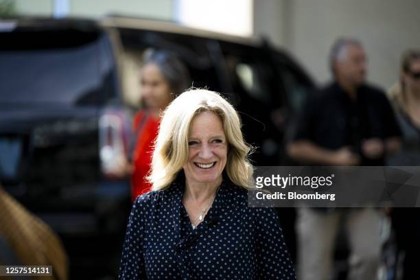 Rachel Notley, Alberta New Democratic Party candidate for Alberta premier, arrives at an advance polling station in Calgary, Alberta, Canada, on...