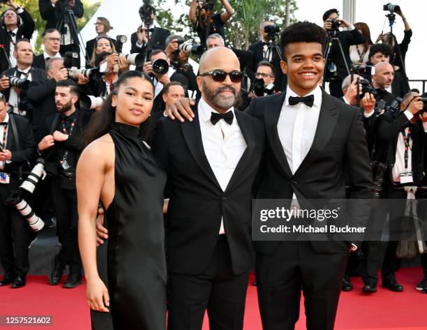 Juno Wright, Jeffrey Wright and Elijah Wright at the "Asteroid City" Screening & Red Carpet at the 76th Cannes Film Festival held at the Palais des...
