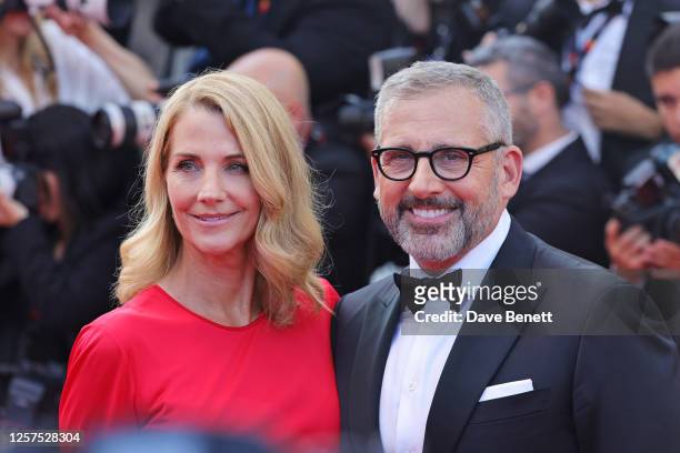 Nancy Carell and Steve Carell attend the "Asteroid City" red carpet during the 76th annual Cannes film festival at Palais des Festivals on May 23,...