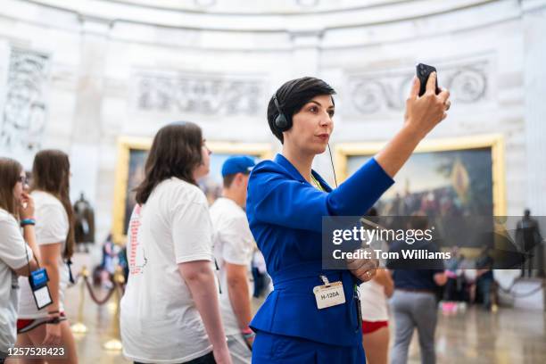 Markéta Pekarová Adamová, Czech speaker of the Chamber of Deputies, tours the U.S. Capitol rotunda on Tuesday, May 23, 2023.