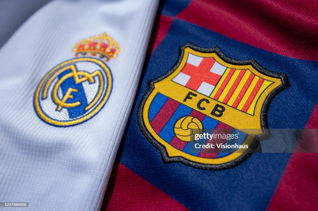 The FC Barcelona and Real Madrid Club Badges