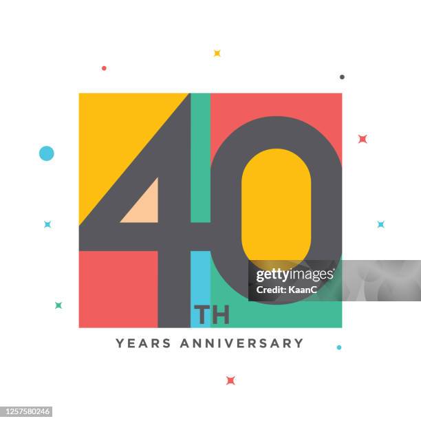 ilustrações, clipart, desenhos animados e ícones de modelo moderno de logotipo colorido de aniversário isolado, rótulo de ícone de aniversário, ilustração de estoque de símbolo de aniversário - 40th anniversary