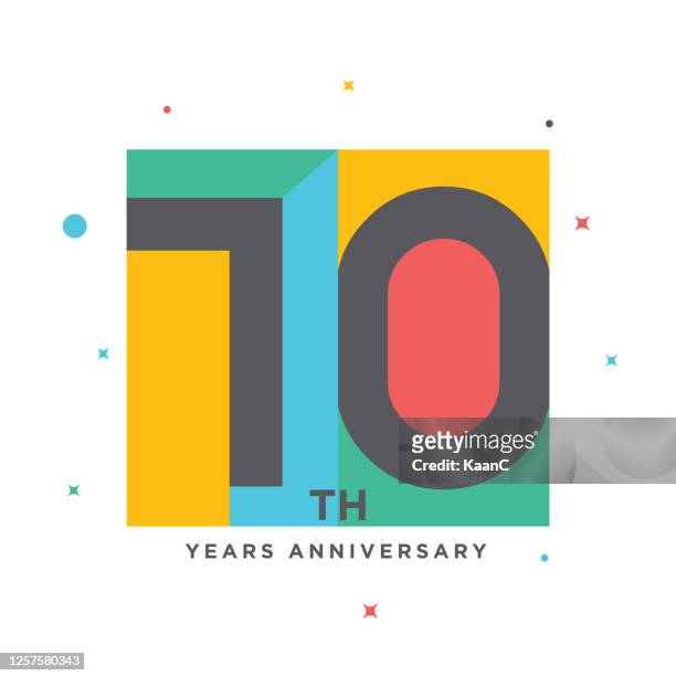 modern colorful anniversary logo template isolated, anniversary icon label, anniversary symbol stock illustration - number 100 stock illustrations