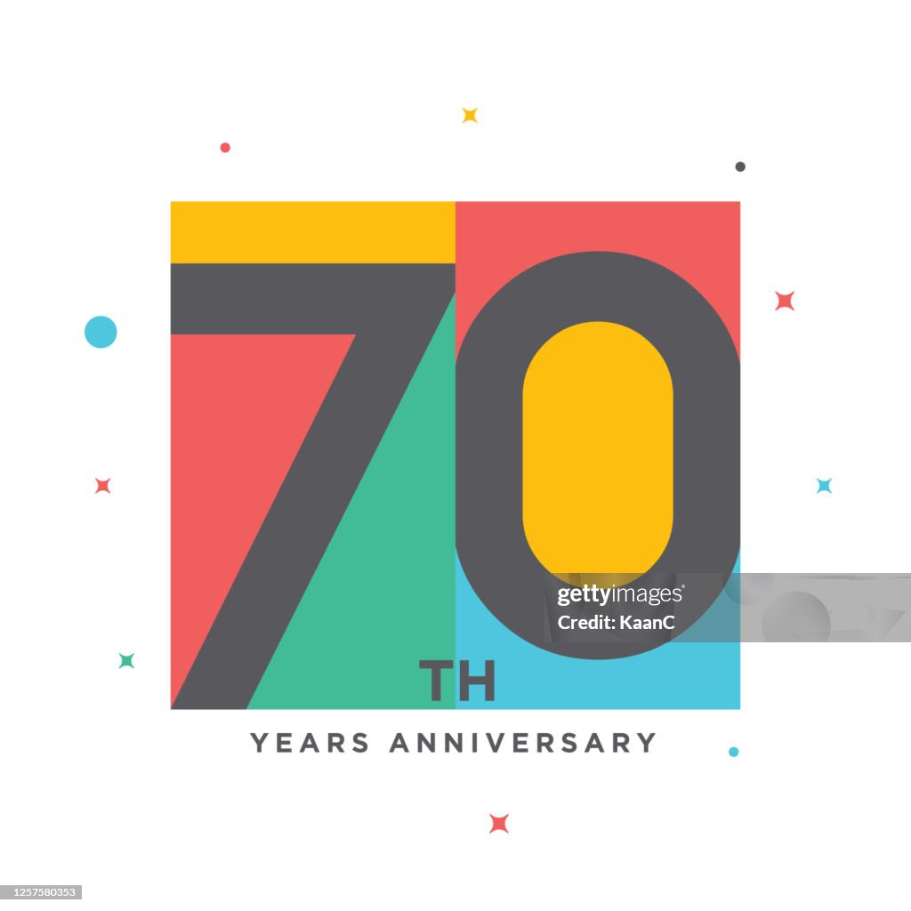 Modern colorful anniversary logo template isolated, anniversary icon label, anniversary symbol stock illustration