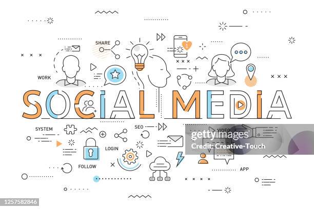 thin work set - creative content stock illustrations