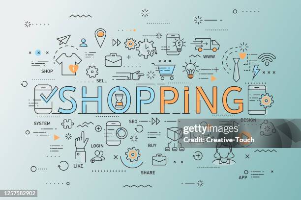 thin work set - creative content stock illustrations