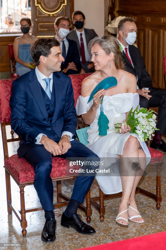 Civil Marriage Of Eleonore Of Habsburg And Jerome D'Ambrosio In Monaco