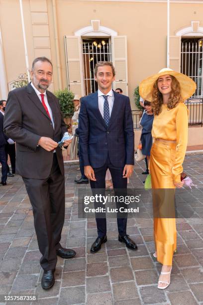 Archiduc Karl of Habsburg, Ferdinand of Habsburg and Gloria of Habsburg attend the Civil Marriage of Eleonore of Habsburg and Jerome d'Ambrosio on...